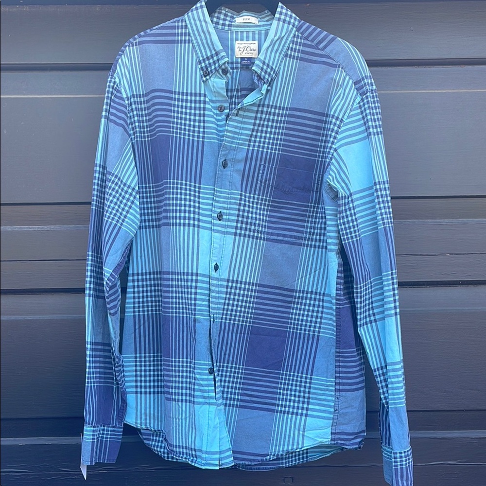 Blue Plaid Men's Shirt